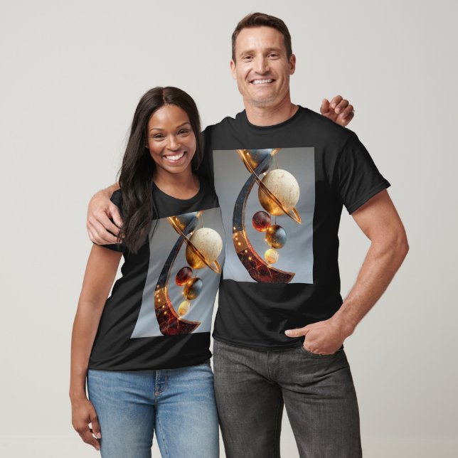 Camiseta Planeta Celestial de Luxo Abstrato  (Unissex)