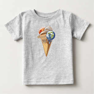 Camiseta Planeta Cone de Sorvete Comida Divertida