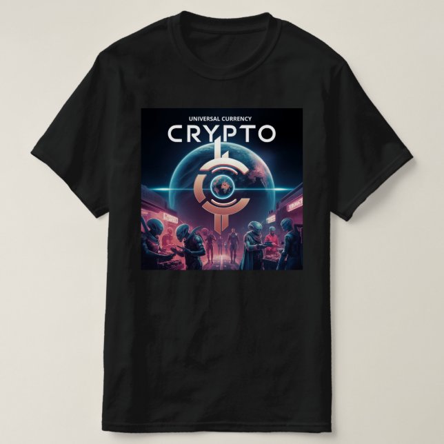 Camiseta Planeta Criptográfico Preto (Frente do Design)