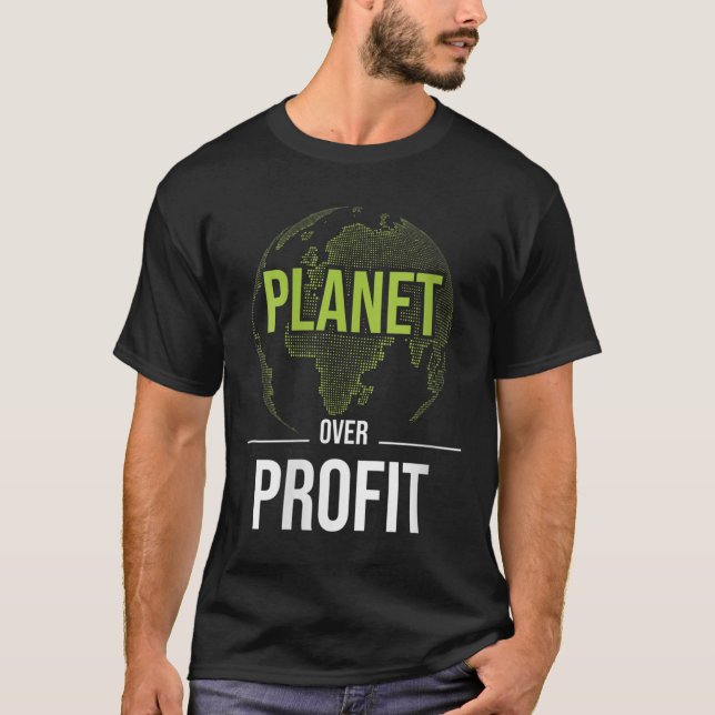 Camiseta Planeta das Mulheres Sobre Lucro - Ambiental (Frente)