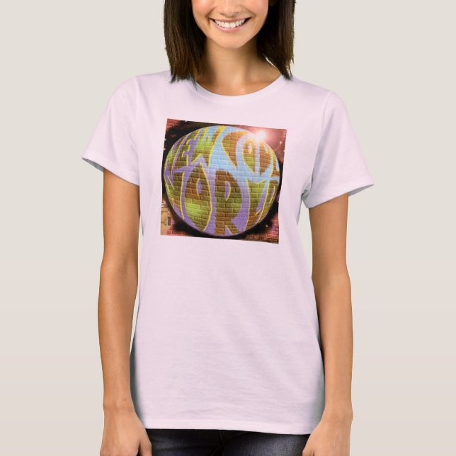 Camiseta Planeta de CD "NCW", damas azuis (Frente)