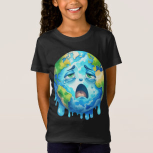 Camiseta Planeta de Fusão do Aquecimento Global no Dia da T