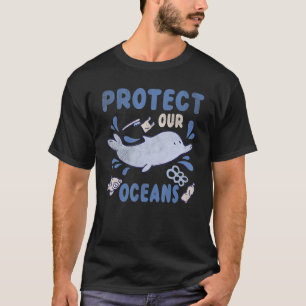 Camiseta Planeta de Golfinhos Animal Água Poupa Nosso Ocean