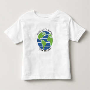 Camiseta Planeta de Mapa Verde Azul do Dia da Terra