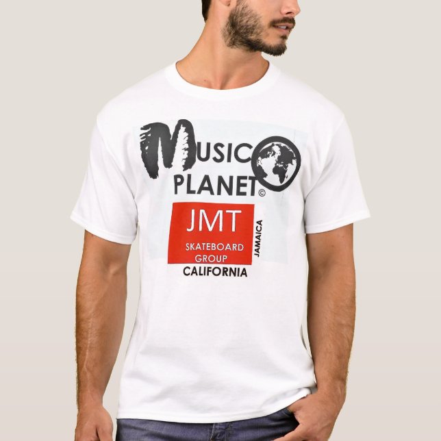 Camiseta PLANETA DE MÚSICA/Camisa T básica de homens (Frente)
