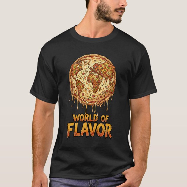Camiseta Planeta de Overload de Pizza (Frente)