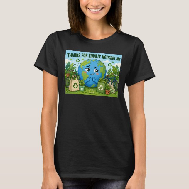 Camiseta Planeta do Dia da Terra Engraçado Gráfico Ecológic (Frente)