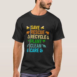 Camiseta Planeta do Dia da Terra Salvar Abelhas Emergindo R