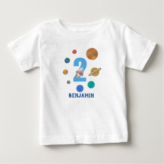 Camiseta Planeta do sistema solar do segundo aniversário