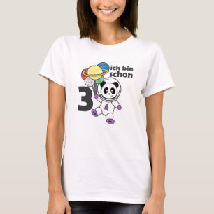 Camiseta Planeta Espacial Panda, 3 Anos