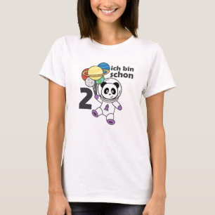 Camiseta Planeta Espacial Panda Com Dois Anos De Idade