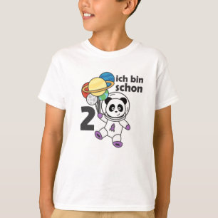 Camiseta Planeta Espacial Panda Com Dois Anos De Idade
