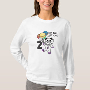 Camiseta Planeta Espacial Panda Com Dois Anos De Idade