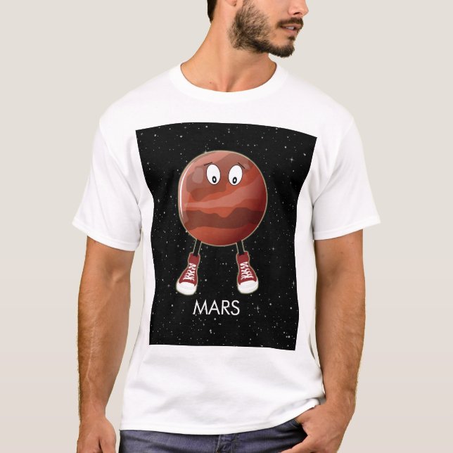 Camiseta Planeta Marte e Estrelas (Frente)