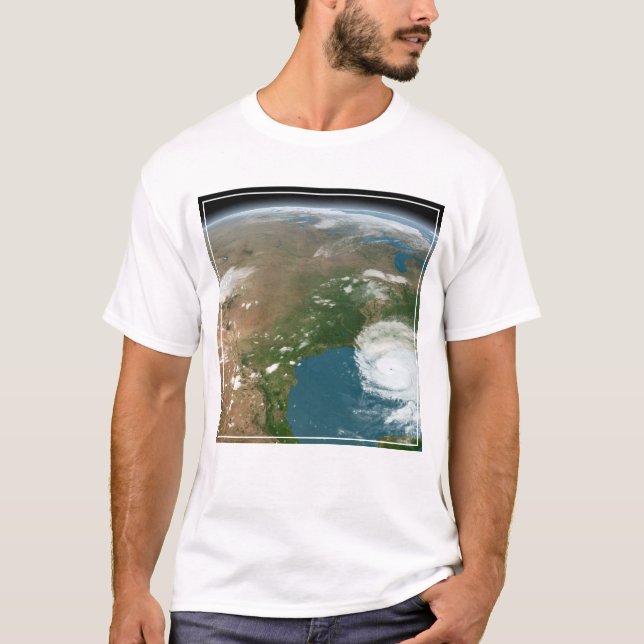 Camiseta Planeta Panorâmico Terra E Os Eua. (Frente)