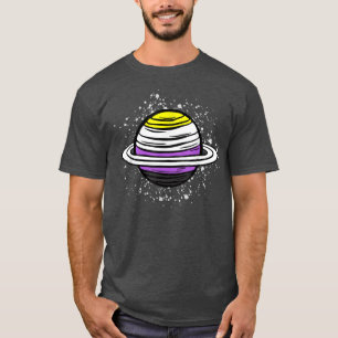 Camiseta Planeta Saturno Cinto Sinalizador Não Binário Agen