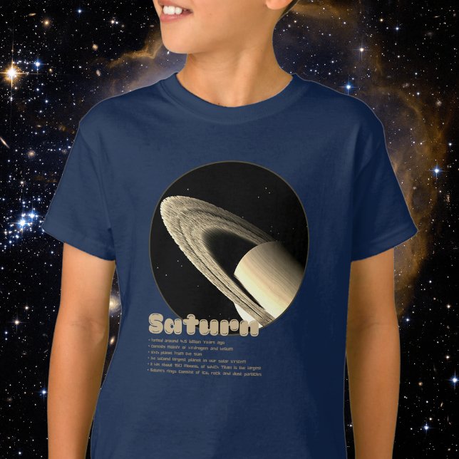 Camiseta Planeta Saturno com anéis e crianças de fatos (Criador carregado)