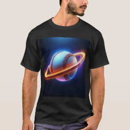 Camiseta Planeta Saturno de Bola de Baseball, Design de Esp