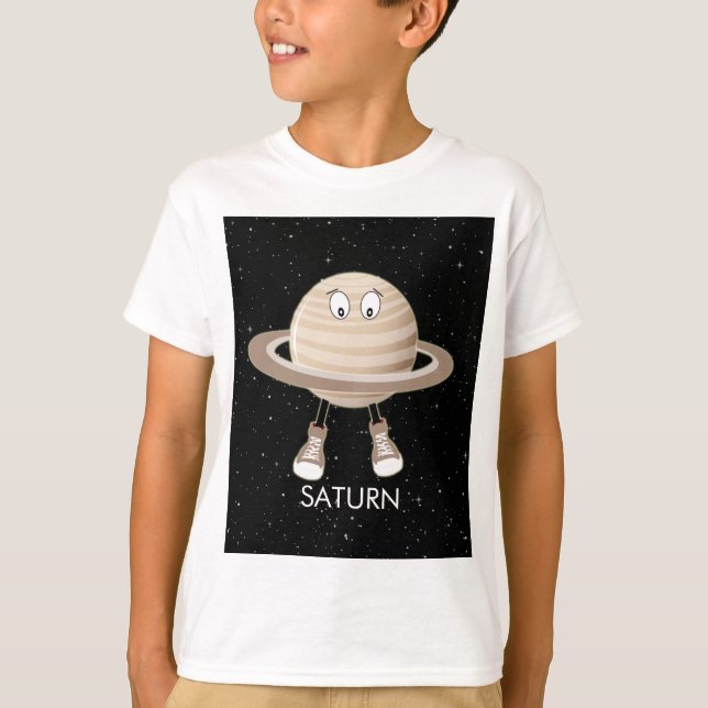 Camiseta Planeta Saturno e estrelas (Frente)