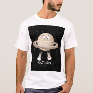 Camiseta Planeta Saturno e estrelas