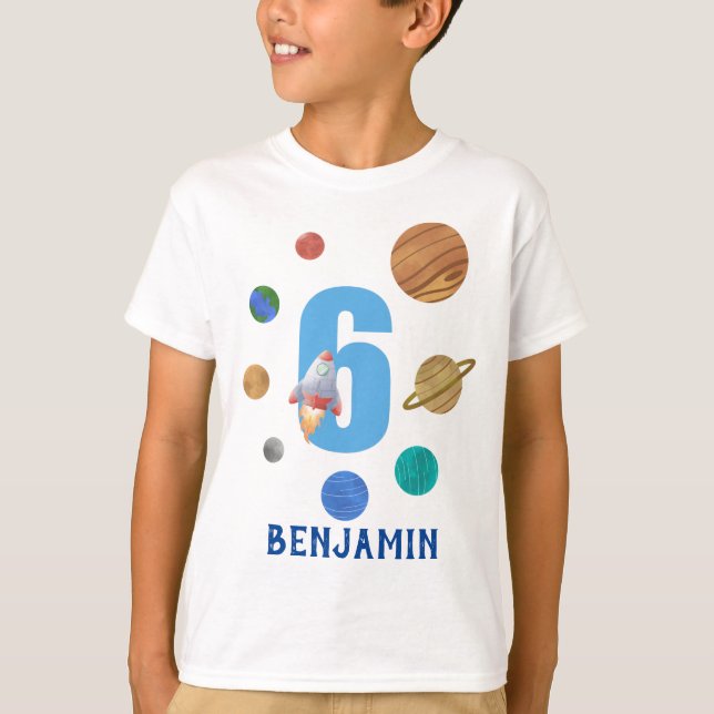 Camiseta Planeta Solar 6 de Aniversário  (Frente)