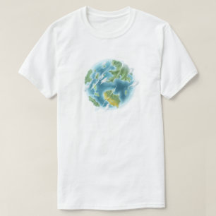 Camiseta Planeta Terra dos Desenhos Animados Fofo Ecológico