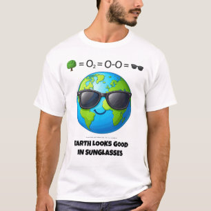 Camiseta Planeta Terra em Óculos Solares - Teto de Ação Cli