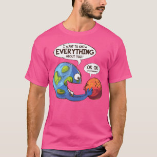 Camiseta Planeta Terra Engraçado E Marte Ocupam Astronomia