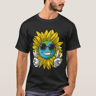 Camiseta Planeta Terra Girassol Hippie