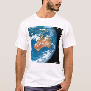 Camiseta Planeta Terra Mostrando Nuvens Sobre A Austrália.