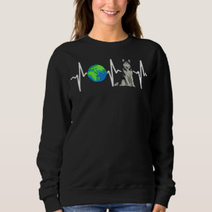 Camiseta Planeta Terra Terra Siberiano Husky Pulsação Cão