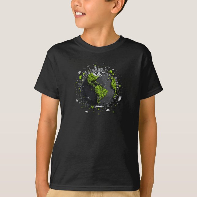 Camiseta Planeta Terra Verde  (Frente)