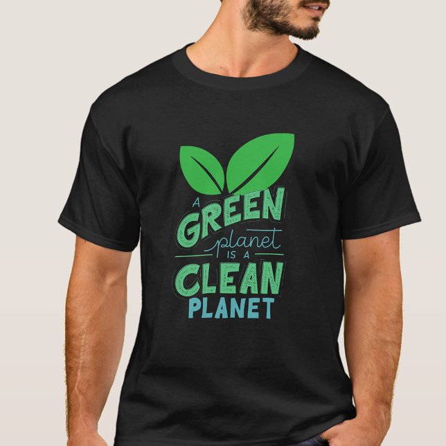 Camiseta Planeta Verde é Planeta Limpo, MUDANÇA CLIMÁTICA (Criador carregado)