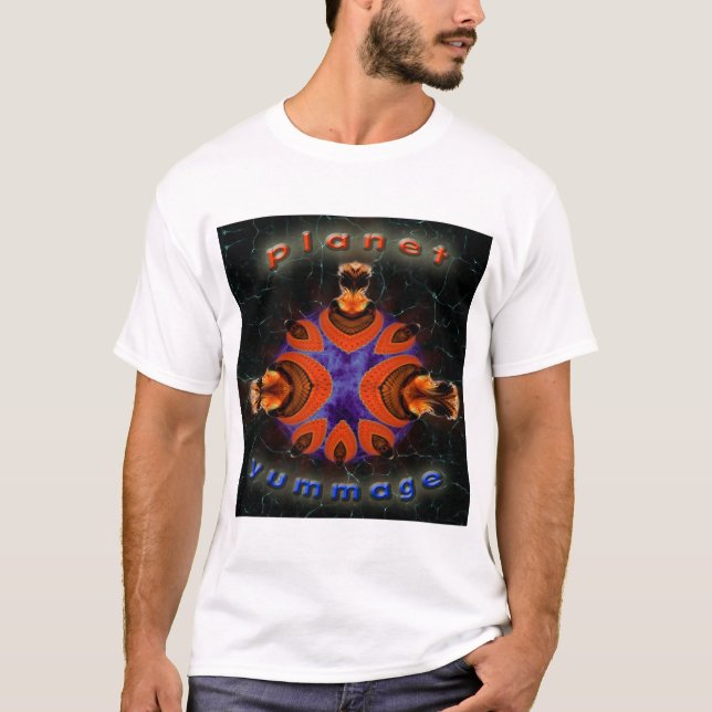 Camiseta Planeta Yummage & rainha mítico (Frente)