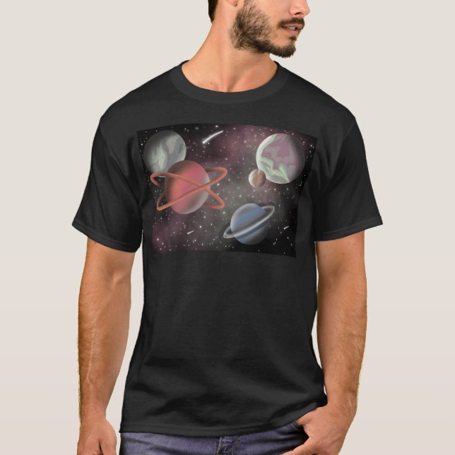 Camiseta Planetas abstrato 2 (Frente)