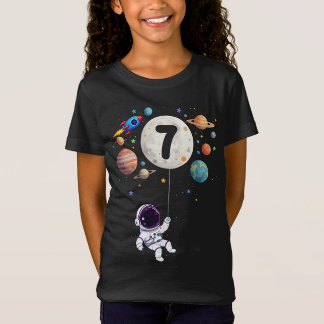 Camiseta Planetas Astronautas de 7 Anos Astronauta 7 Astron (Frente)