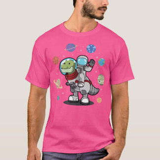 Camiseta Planetas Astronautas do Dinossauro Espacial Dino