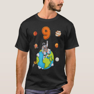 Camiseta Planetas Astronautas Espaço 9 Nove Anos 9º Nascime