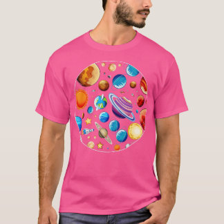 Camiseta Planetas Astronomia Universo Ciência Espacial Exte