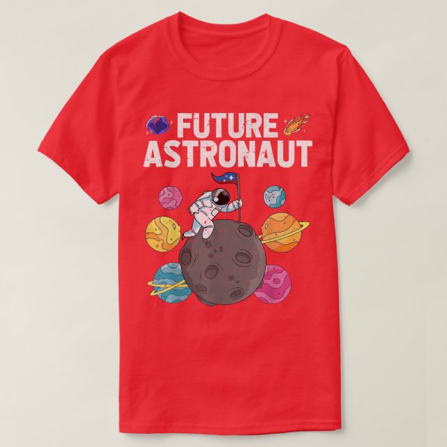 Camiseta Planetas Aterrissagem Lua Futuro da Ciência Espaci (Frente do Design)