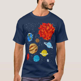 Camiseta Planetas da Ciência Espacial Astronomia Universa S