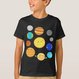 Camiseta Planetas das Crianças do Sistema Solar