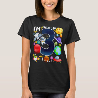 Camiseta Planetas de 3 anos Astronauta Astronauta Espaço de
