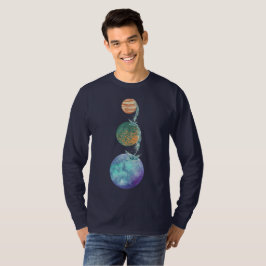 Camiseta Planetas de criação com cascatas de água caindo
