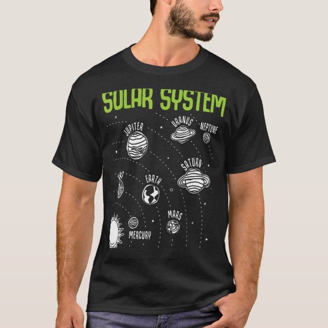 Camiseta Planetas De Sistema Solar Professor De Ciência STE (Frente)