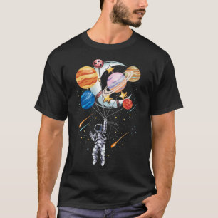 Camiseta Planetas do Balão Espacial do Astronauta do Carto