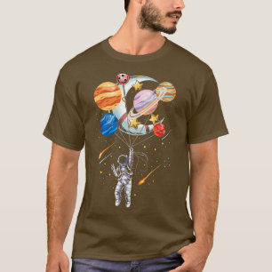 Camiseta Planetas do Balão Espacial do Astronauta do Cartoo