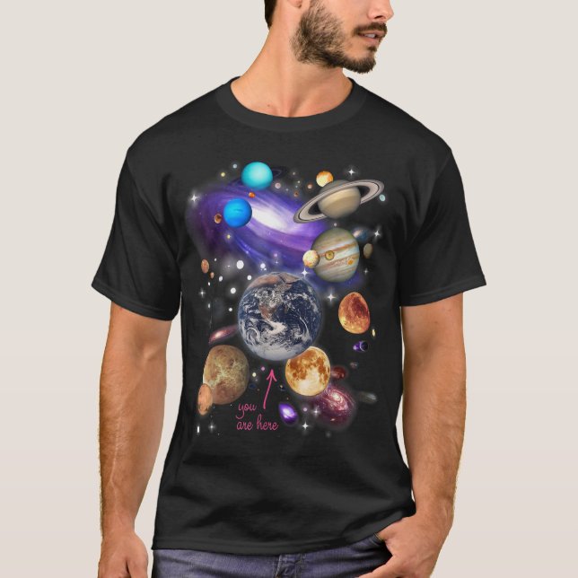 Camiseta Planetas do sistema solar (Frente)