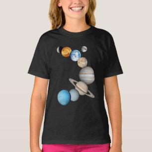 Camiseta Planetas do sistema solar (alterável a cores)