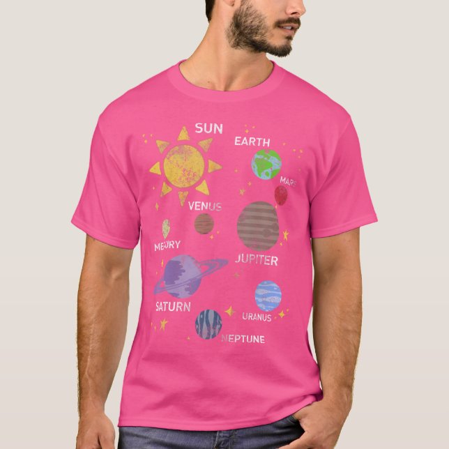 Camiseta Planetas do Sistema Solar Astronomia (Frente)